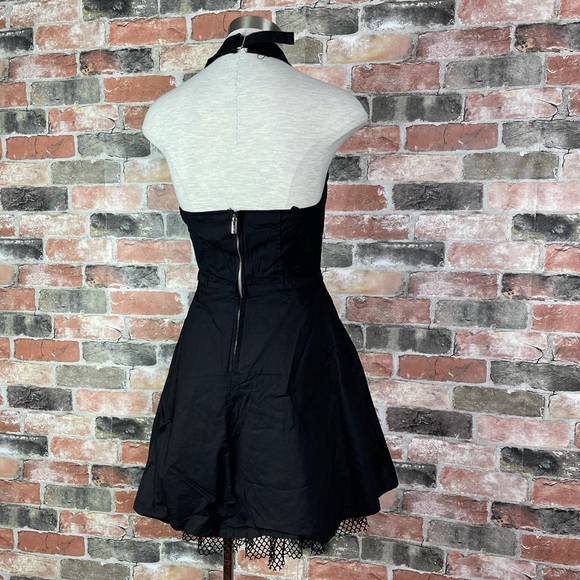 Royal Bones by Tripp NYC Biker Moto Zipper Black Dress - Picture 6 of 7